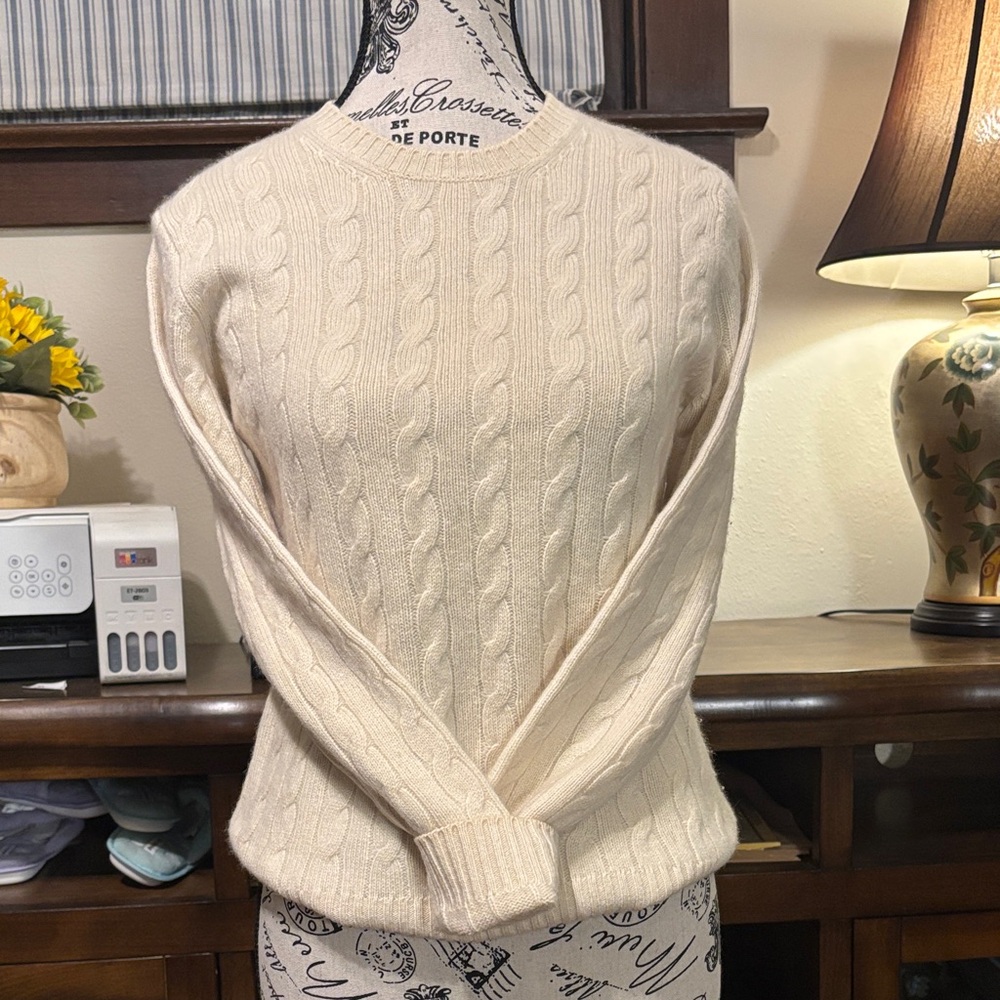 Kirklands Cream Cable Knit Sweater